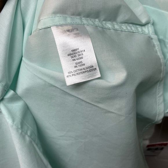 Basic Editions Mint Green Casual Button Down Shirt. Size Large - Picture 4 of 5